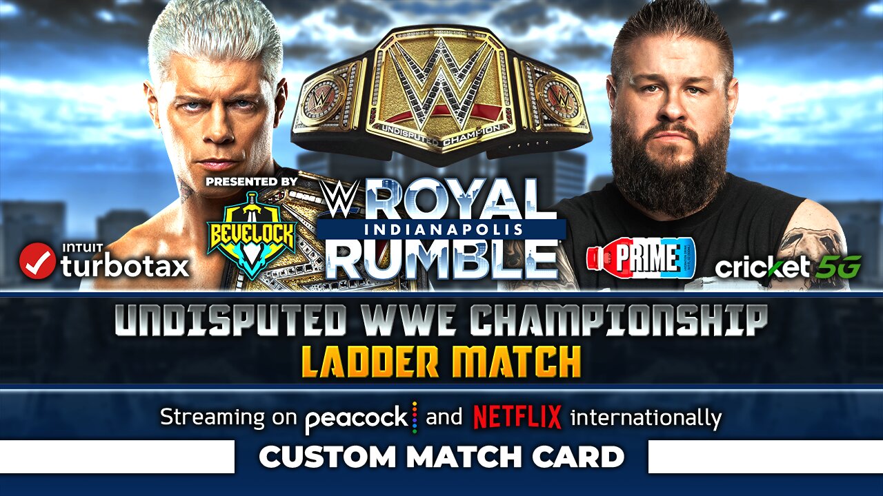 Royal Rumble 2025 Cody Rhodes vs. Kevin Owens Custom Match Card