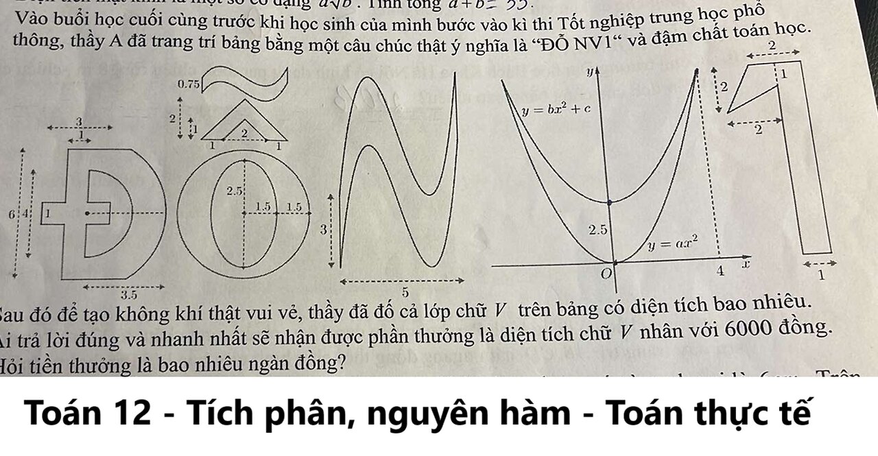 Toán 12: Vào buổi học cuối cùng trước khi học sinh của mình bước vào kì thi Tốt nghiệp trung học phổ