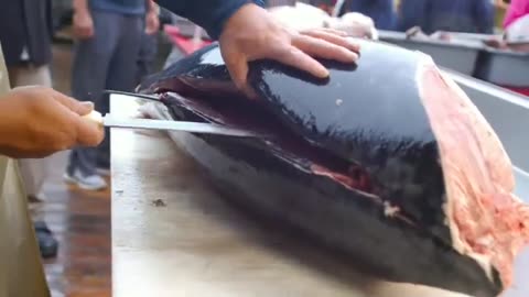 YELLOWFIN TUNA FISH CUTTING SKILLS #Amazing