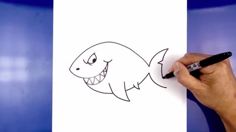 How to Draw A Cartoon Shark