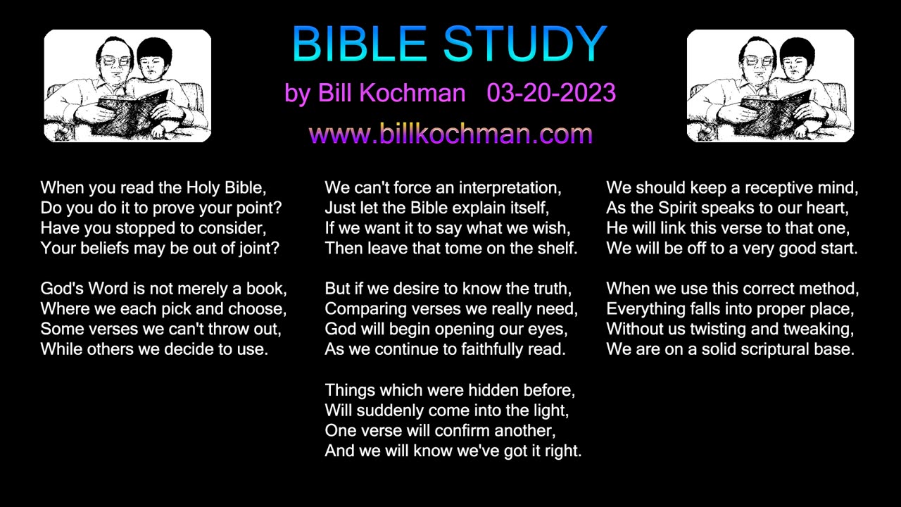 BIBLE STUDY -- an original song by Bill Kochman.