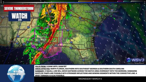 Severe Storm Watch #25: 70 MPH Winds Possible! 3/5/25 #shorts #weatherupdate