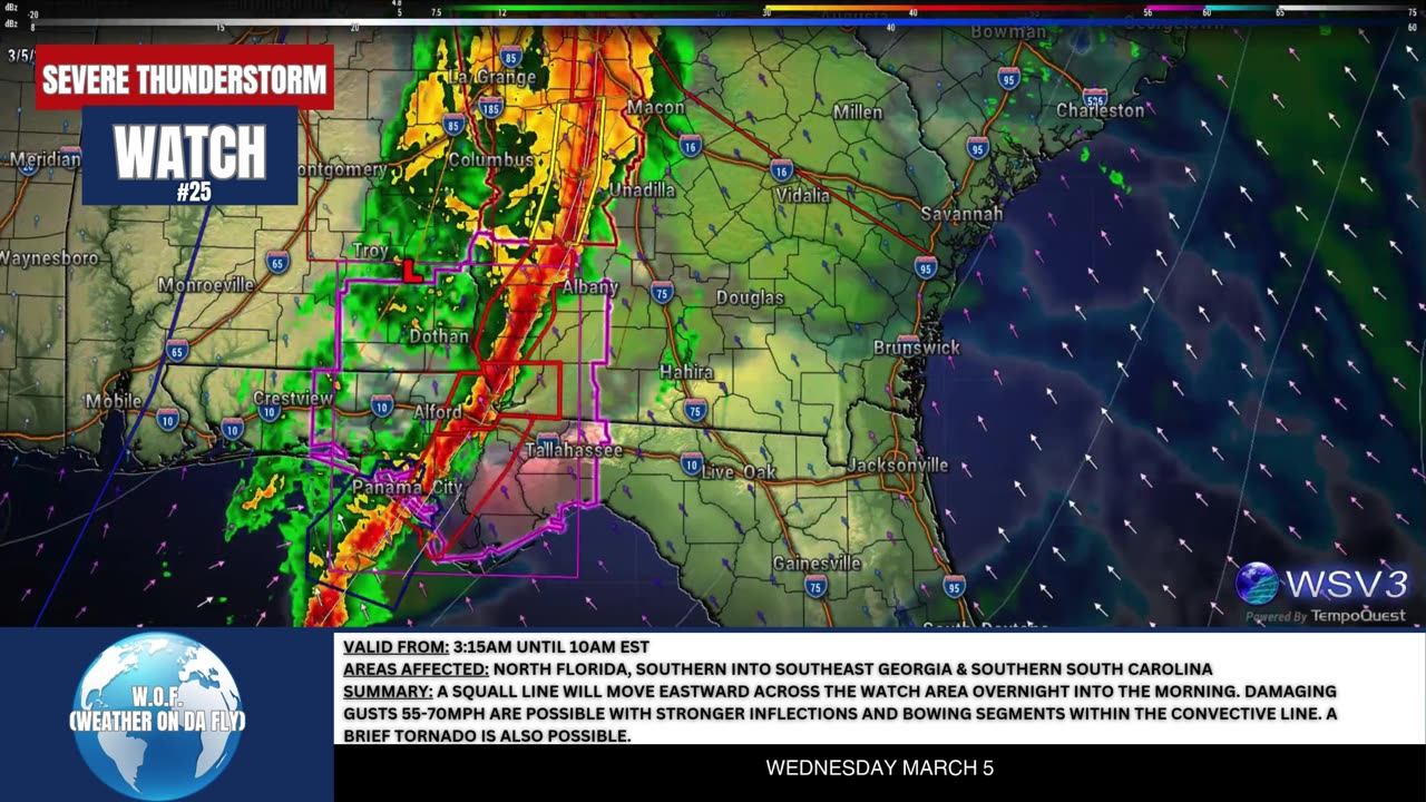 Severe Storm Watch #25: 70 MPH Winds Possible! 3/5/25 #shorts #weatherupdate