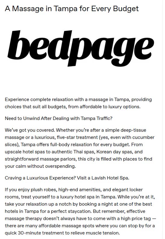 A Massage in Tampa for Every Budget