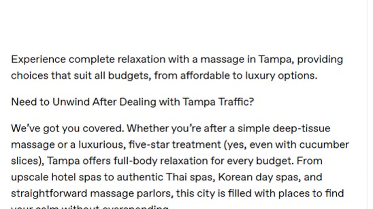 A Massage in Tampa for Every Budget