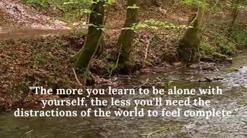 The more you learn to be alone with yourself,