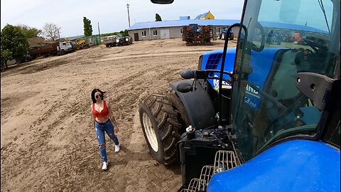 A farmer's daughter helps her father on the farm in all processes