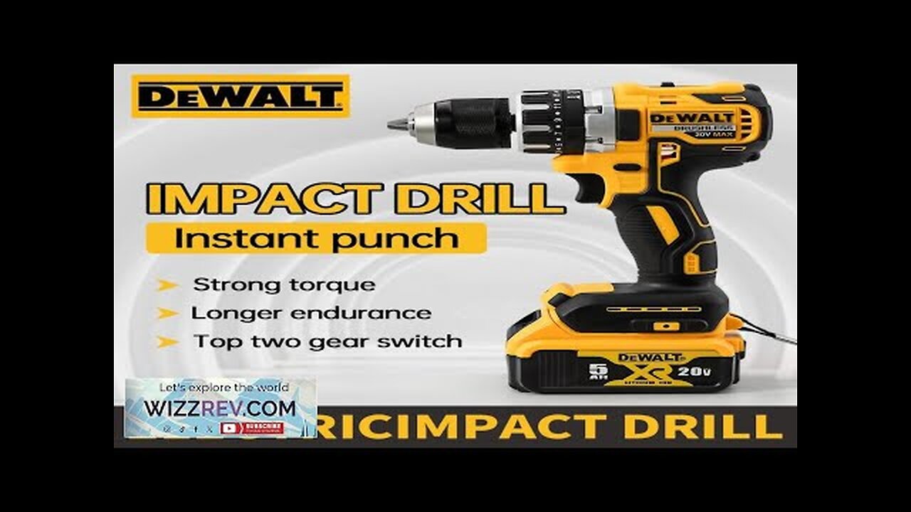 Dewalt DCD796 electric impact drill 65Nm high torque operation 20v lithium battery Review