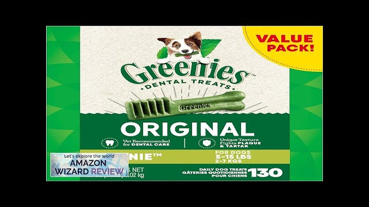 Greenies Original Teenie Natural Dental Care Dog Treats 36 oz. Pack (130 Review