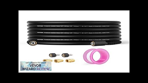 VEVOR Pressure Washer Hose 50 FT 1/4" Kink Free M22-14mm Brass Thread Review