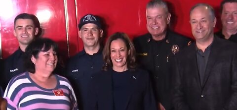 Former VP harris visits firehouse in Altadena Cali. January 20, 2025 