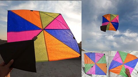 1 Tawa colorful Katdar Kite Making and flying Tutorial