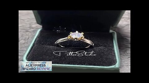 Electroplated 18K Gold Women's Ring Zircon Imitated Mossani Ring With Gemstone Beautiful Review