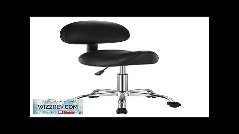 Saddle Stool Swivel Stool with Backrest PU Leather Height Adjustable Black Review