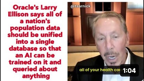 Oracle's Larry Ellison: all of a nation's population data should be unified into a single database