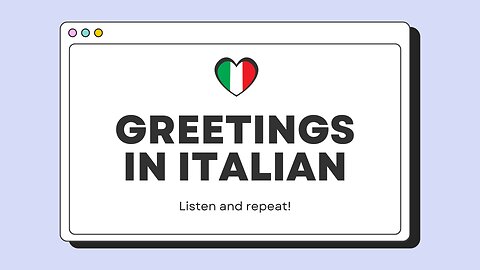 Greetings in Italian 🇮🇹 | Learn Basic Italian with Audio [SUB]