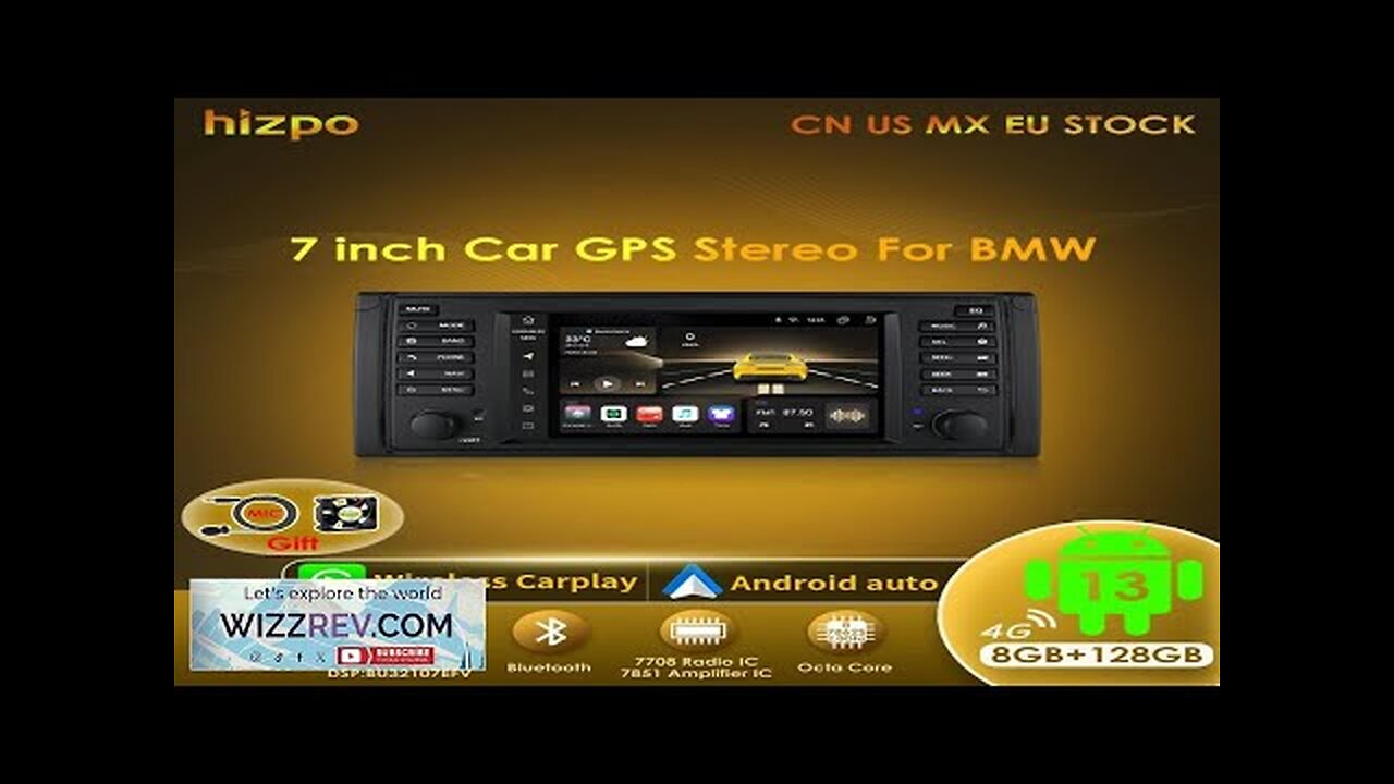 Hizpo Carplay 7 Inch Android 13 Car Radio Multimedia For BMW 5 Review