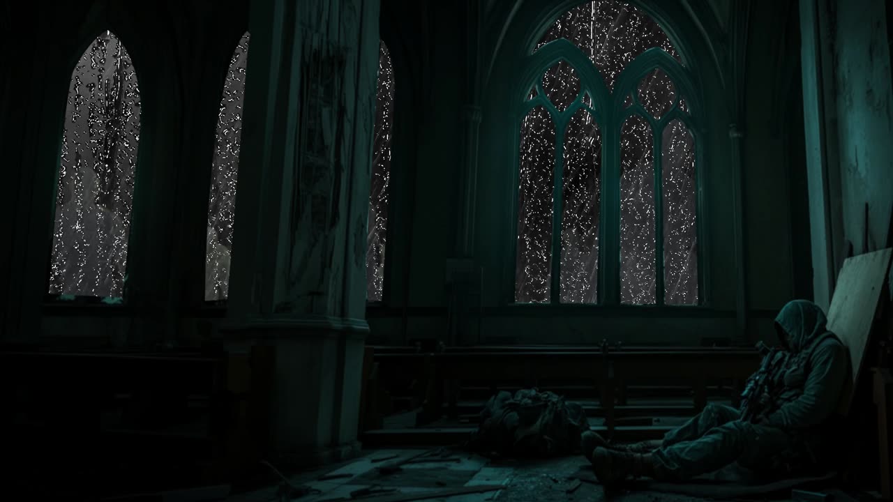 Zombie Horror | Ambience | Rain & Thunder | Sleep Relaxation |