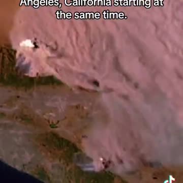 Satellite image shows all three major fires in Los Angeles, California started at the same time 🤯