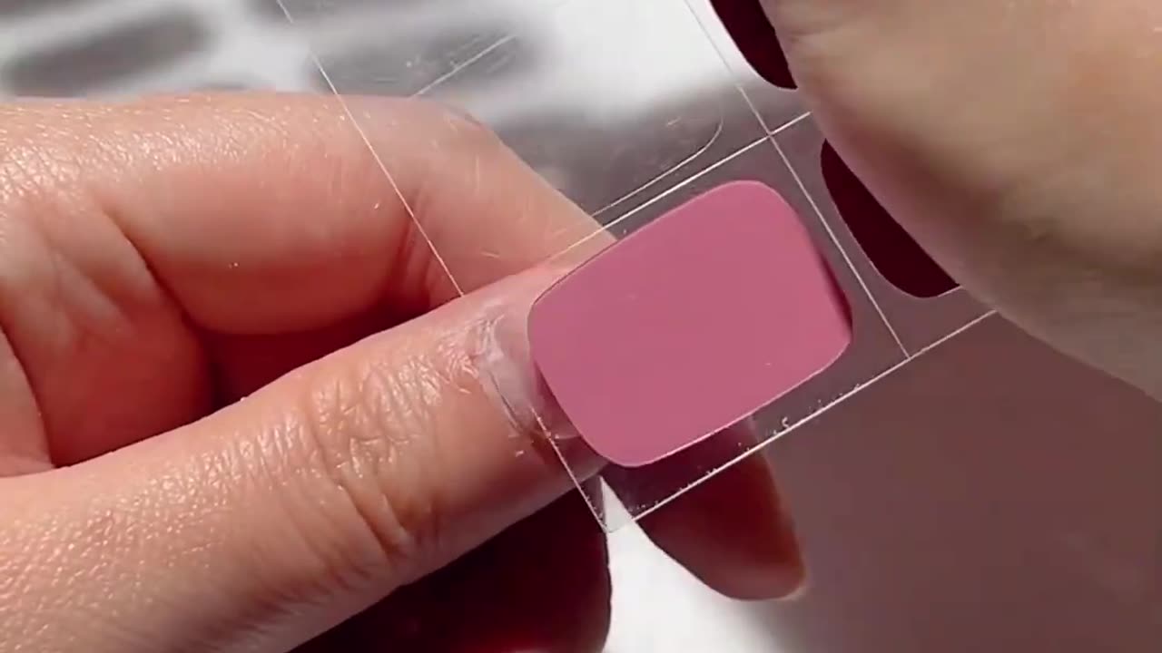 No UV needed gel nail stickers,pink nail stickers