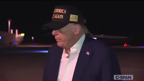 President Trump Speaks to Reporters During LA Departure