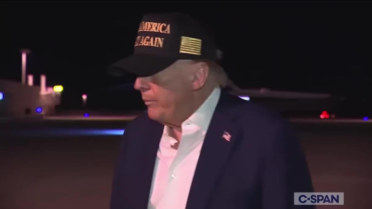 President Trump Speaks to Reporters During LA Departure