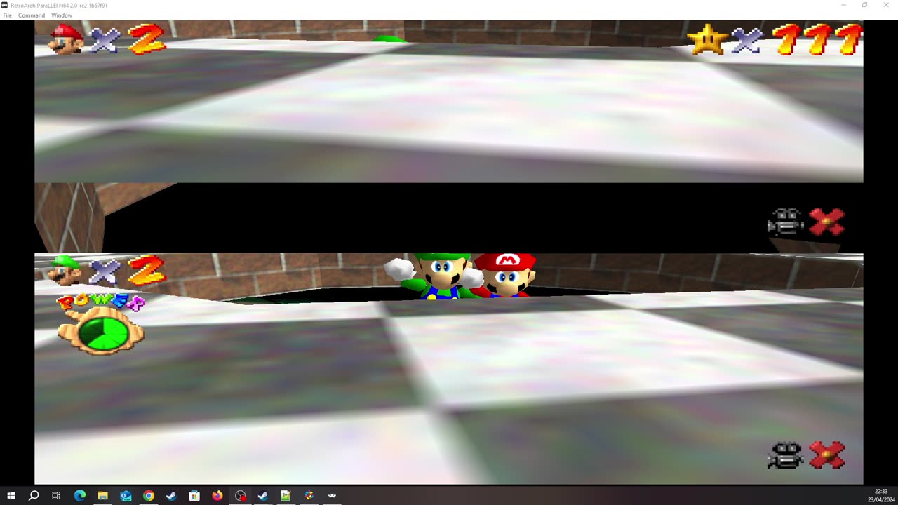 Super Mario 64 Multiplayer Splitscreen [Remaining RA] - Coin-Rush in Hazy Maze Cave [NC]