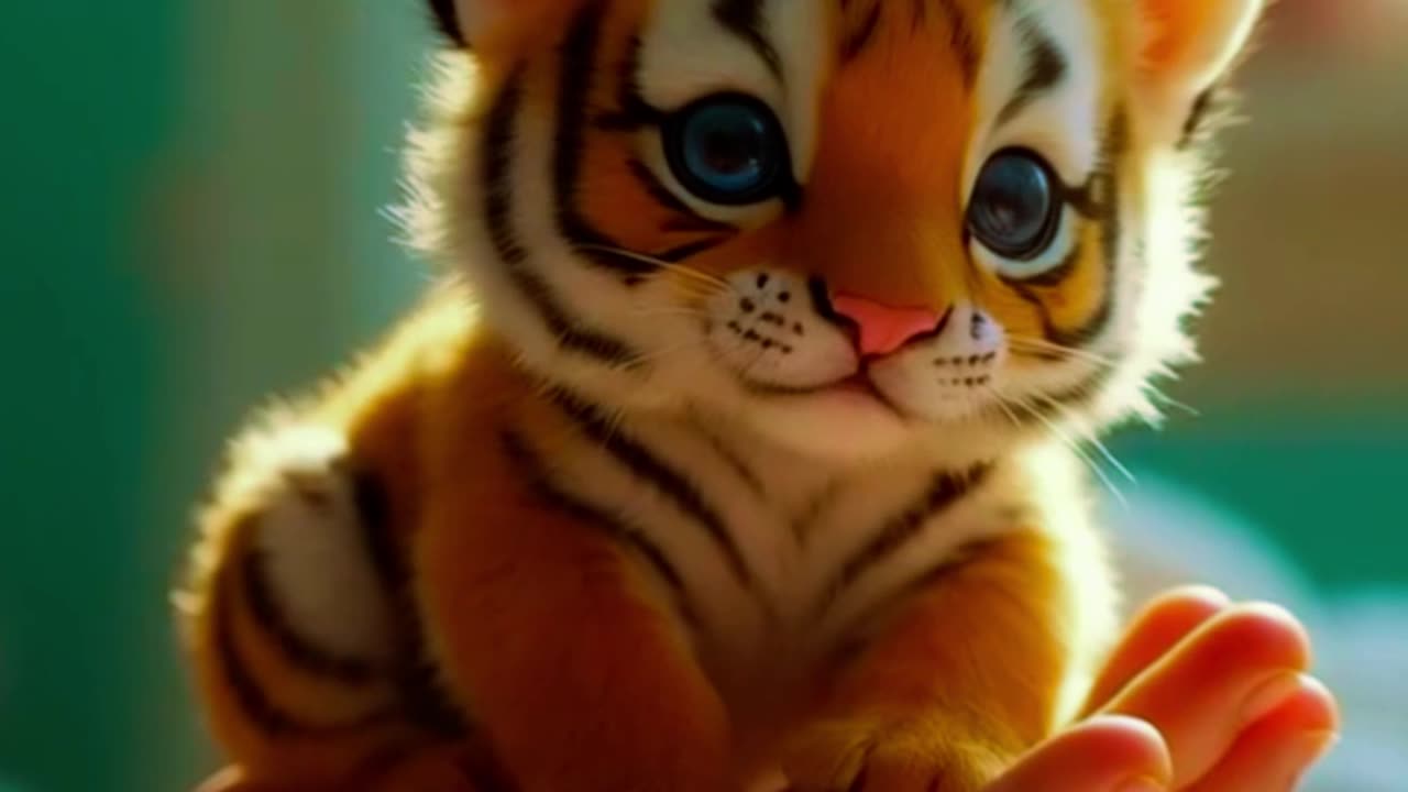 Baby Tiger in a Little Child's Hands - Magical Moments of Innocence! #baby #animals #shorts #cute #z