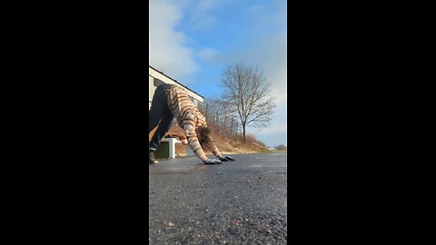 Doing pike pushups
