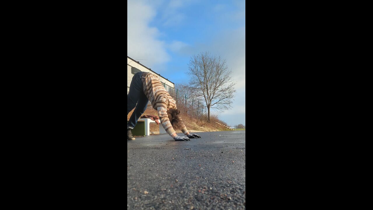 Doing pike pushups