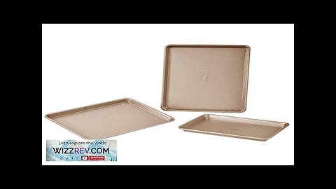 Baking Pan Set 3-Piece Nonstick Carbon Steel Bakeware Set with Silicone Handle Review