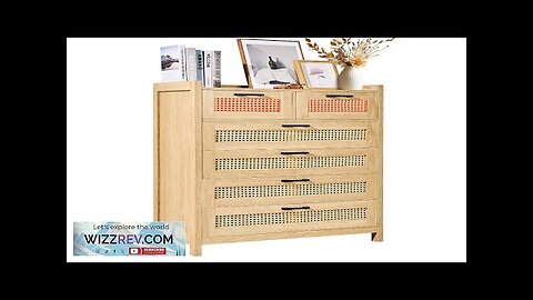 VEVOR 5 Drawer Rattan Dresser Boho Dresser Rattan Chest of Drawers Review