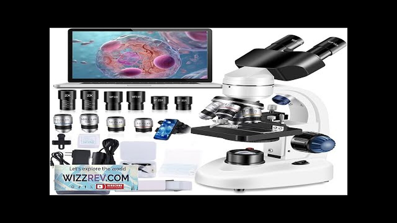 Microscope for Adults WF10x and WF25x eyepieces 40X-2000X Magnification USB Camera Review