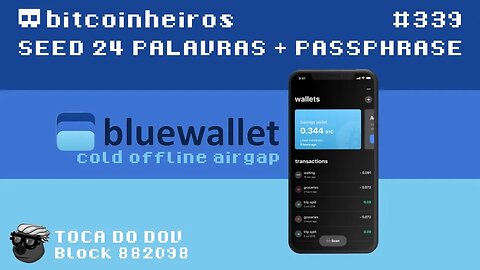 Carteira fria de 24 palavras + Passphrase na BlueWallet offline