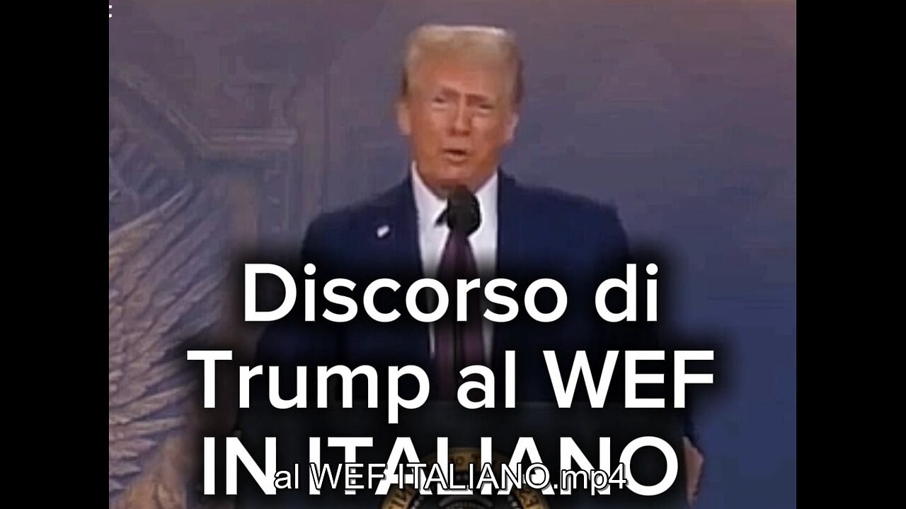 TRUMP (ITALIANO ) AL WEF: Nuova Era per l'America: Promesse di Crescita, Sicurezza e Riforme