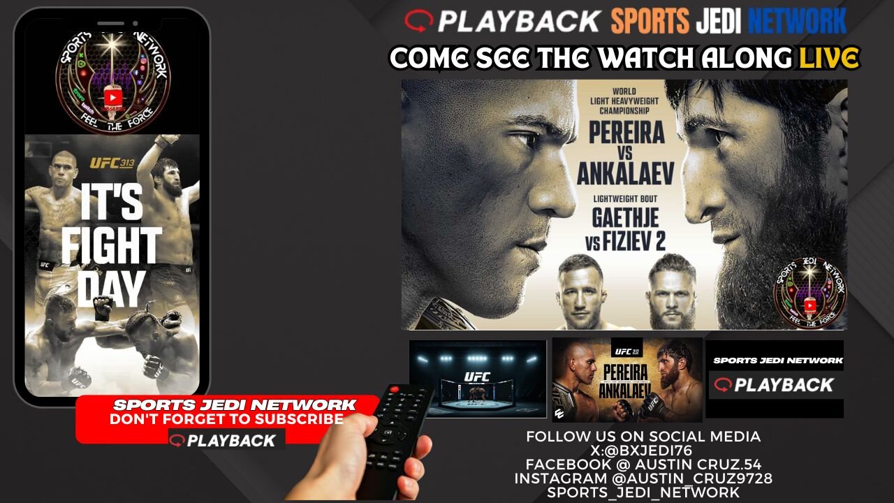 UFC 313 LIVE WATCH ALONG with SPORTS JEDI NETWORK EREIRA🆚ANKALAEV