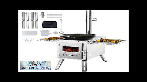 VEVOR Wood Stove 86 inch Stainless Steel Camping Tent Stove Portable Wood Review