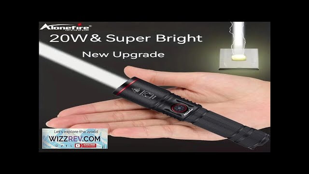 20W Zoom Round Beam Light LED High Power flashlight USB Rechargeable Torch Review