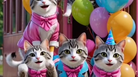 Happy birthday to you selamat ulang tahun versi kucing…
