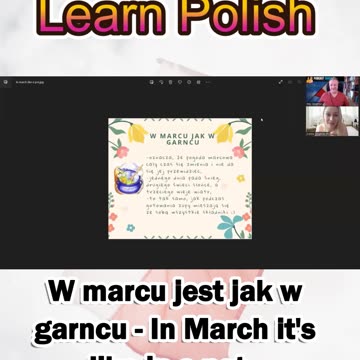 In March it's like in a pot part I