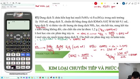 Video CHƯƠNG 8 PHẦN 1 DẠNG 3 BÀI TOÁN CHUẨN ĐỘ MUỐI SẮT II BẰNG KMnO4