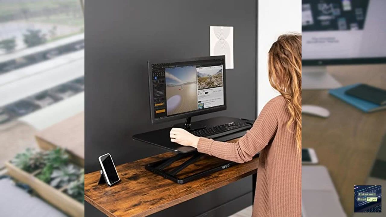 VIVO Economy Single Top Height Adjustable 29 inch Standing Desk Converter