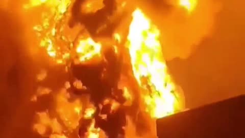 Insane Fires Raging as Russia's Strategic Aviation Fuel Reserves Go Up in Flames