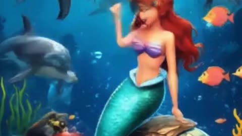 **"Magical Underwater Adventure with the Friendly Mermaid! 🌊🐬✨"**