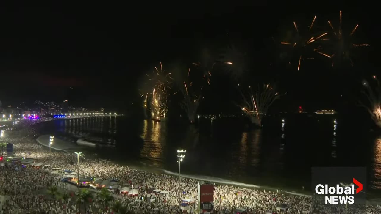 New Year’s 2025: Brazil celebrates with lively fireworks display at Copacabana Beach