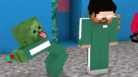 When Zombie and Herobrine Plays The Squid Game Marbles | Minecraft Animations