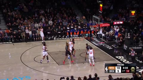 Goosebumps! Bridges connects from deep on his return to Brooklyn! #NYKvsBKN