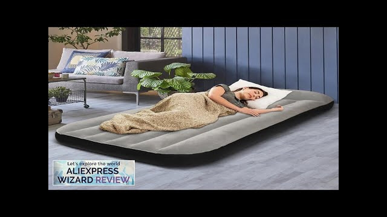 Camping air cushion bed inflatable mattress with built-in pillow for foldable storage Review