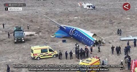 Detik-detik mengerikan pesawat Embraer 190 milik Azerbaijan jatuh