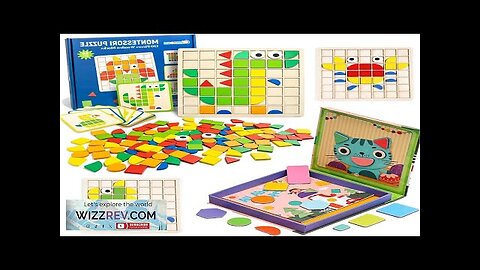 Wooden Montessori PuzzleToys Mosaic Color Shapes Sensory Game Early Educational Toy Jigsaw Review